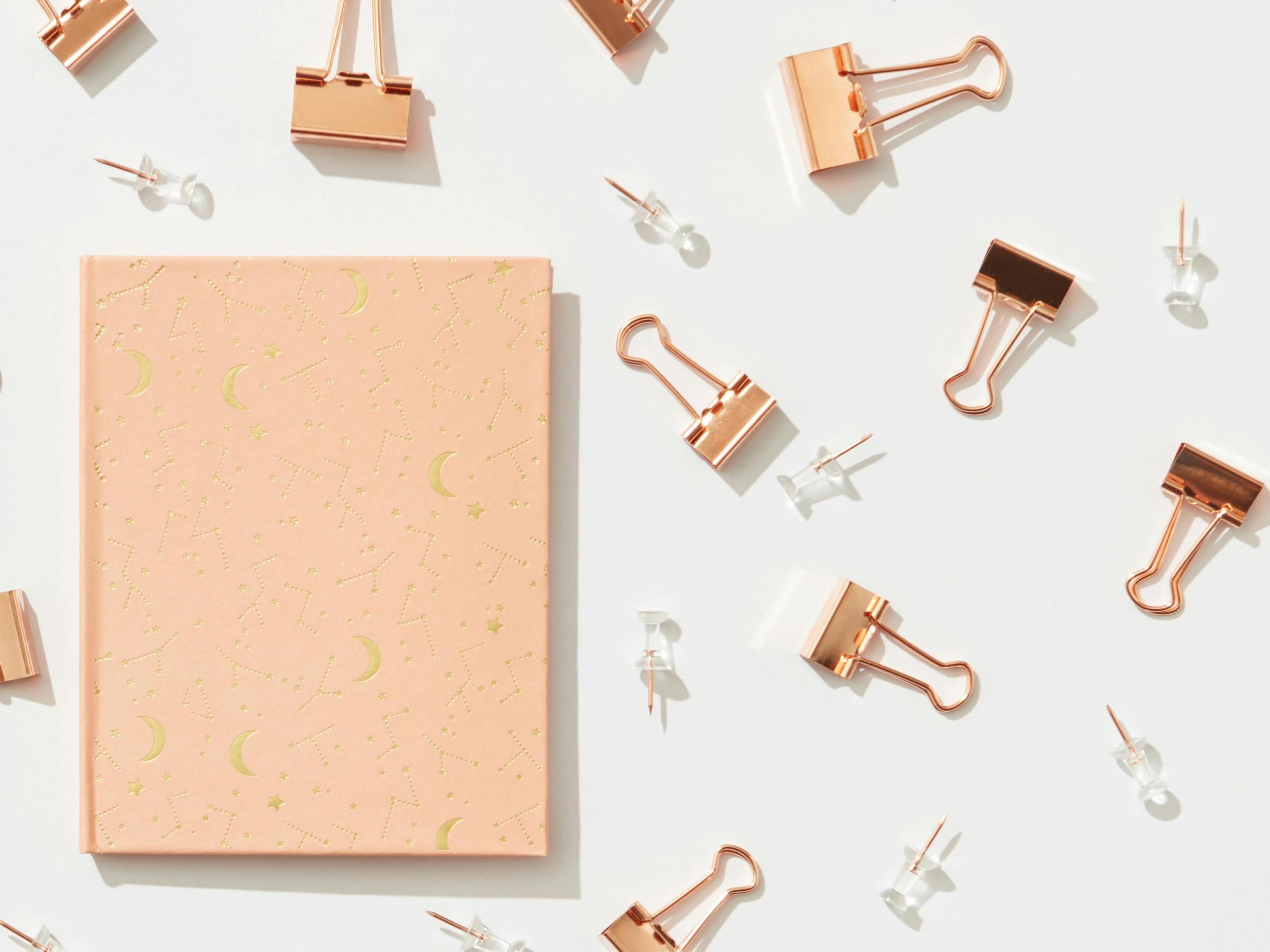 copper stationery clips